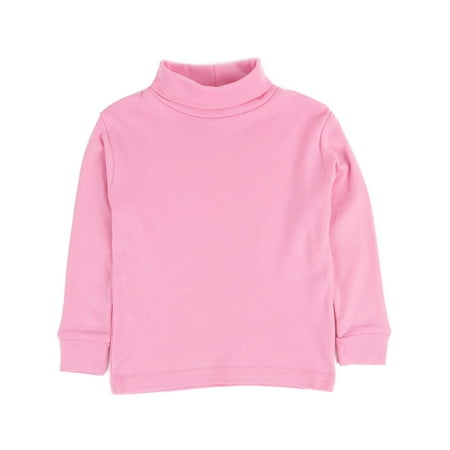 Leveret Solid Turtleneck 100% Cotton (8 Years, Light Pink)