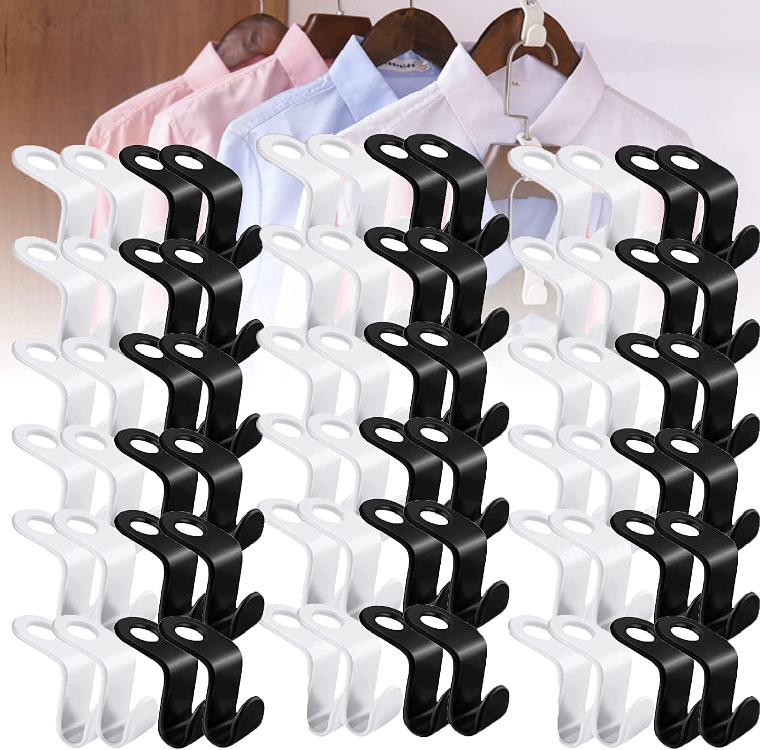 Clothes Hanger Connector Hooks, Closet Space Triangles, Hanger Hooks