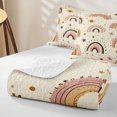 thumbnail image 4 of Manfei Boho Rainbow Bed Spread Queen, Star Planet Queen Coverlet Set, Beige, 3 Pieces, 1 Quilt and 2 Pillowcases, 4 of 7