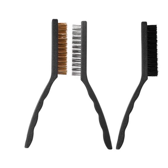 Pretyzoom 3Pcs Black Brush Cooktop for Oil and Rust Removal Kitchen Range Hood Cleaner