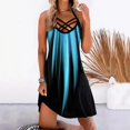 thumbnail image 1 of ICHUANYI Clearance Women's Summer Fashion Printed Sleeveless Suspenders Pullover Dress(Sky Blue, S) ICHUANYI WER2023080801879, 1 of 6