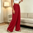 thumbnail image 5 of ZUBKTE Women's Fall Winter Sweatpants, Solid Elastic Drawstring Waist Loose Casual Long Trousers with Side Hidden Pockets S‑2XL, 5 of 8
