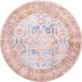 thumbnail image 1 of Unique Loom Revival Medallion Border Rug 5' x 5' Round Blue/Brown, 1 of 1