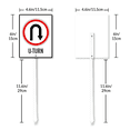 thumbnail image 6 of Eveokoki Road Warning Sign U-Turn Yard Sign with Stake 4.6x6inch Rustproof Outdoor Aluminum Sign for Yard Garden Lawn Street Outdoor, 6 of 6