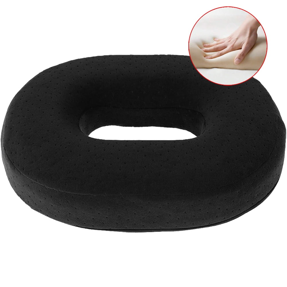 Donut Pillow, Coccyx Seat Cushion for Tailbone Pain Relief, Back, Hip Pain, Hemorrhoids, Post Surgery, Postpartum Pregnancy, Office Desk Chair, Wheelchair, Travel Memory Foam Black