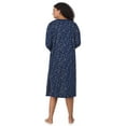 thumbnail image 3 of Aria Women’s Cozy Jersey Long Sleeve Henley 46” Sleepwear Lounger, Sizes XS-4X, 3 of 7
