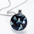 thumbnail image 2 of Ghost Glass Design Circular Pendant Necklace - Stylish Jewelry for Women, 2 of 5