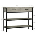thumbnail image 4 of Console Table with 2 Drawers, 3 Tier Entryway Table with Storage, Industrial Sofa Table for Living Room, Couch, Hallway, 4 of 9