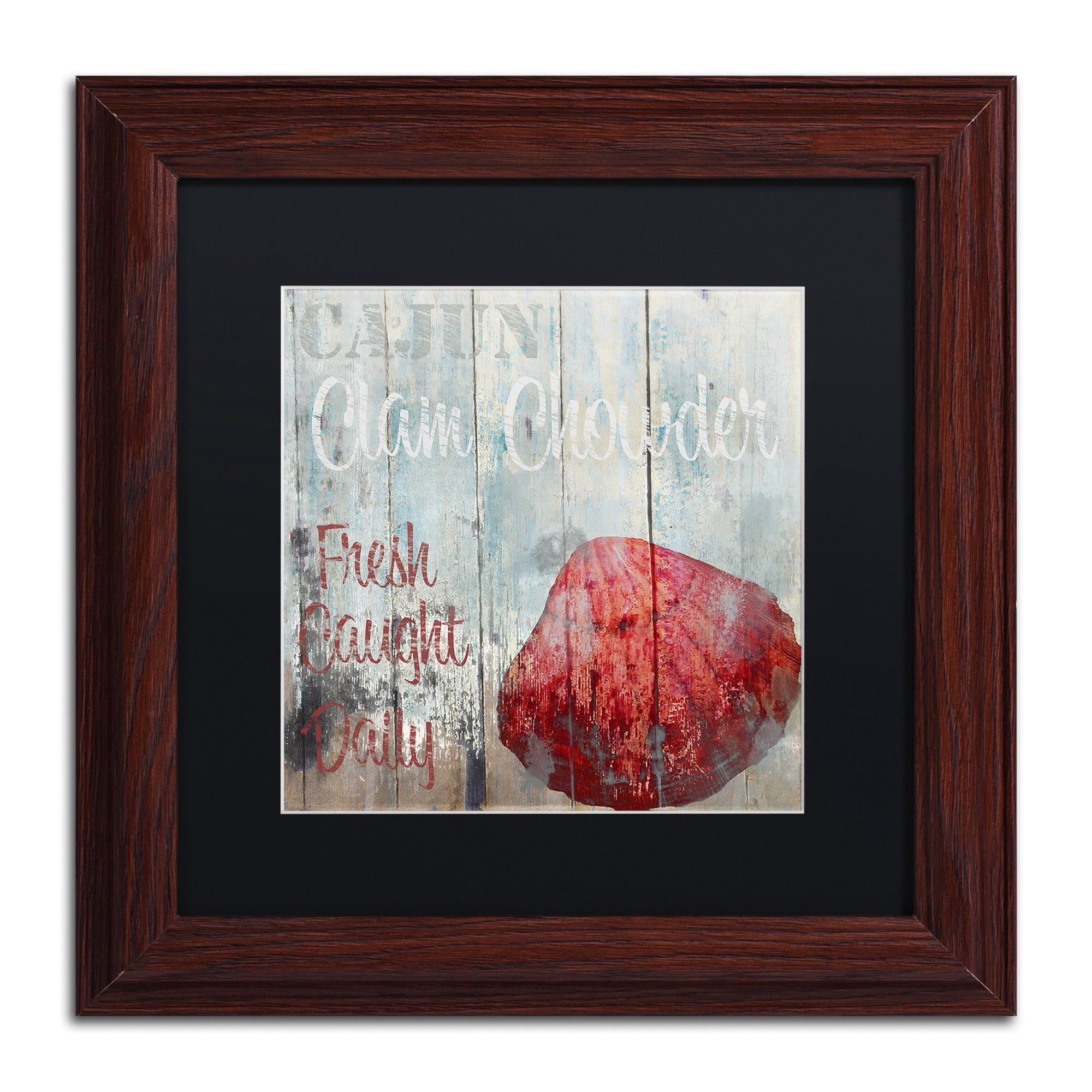 Trademark Fine Art "New Orleans Seafood IV" Canvas Art by Color Bakery Black Matte, Wood Frame
