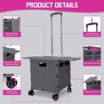 thumbnail image 4 of Foldable Utility Cart with Stair Climbing Wheels,Collapsible Rolling Crate with Magnetic Lid Telescopic Cover,Adjustable Telescoping Handle Hand Cart, 4 of 7