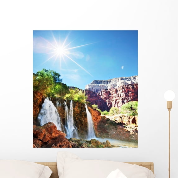 Tropical Waterfall Wall Mural by Wallmonkeys Peel and Stick Graphic (24 ...