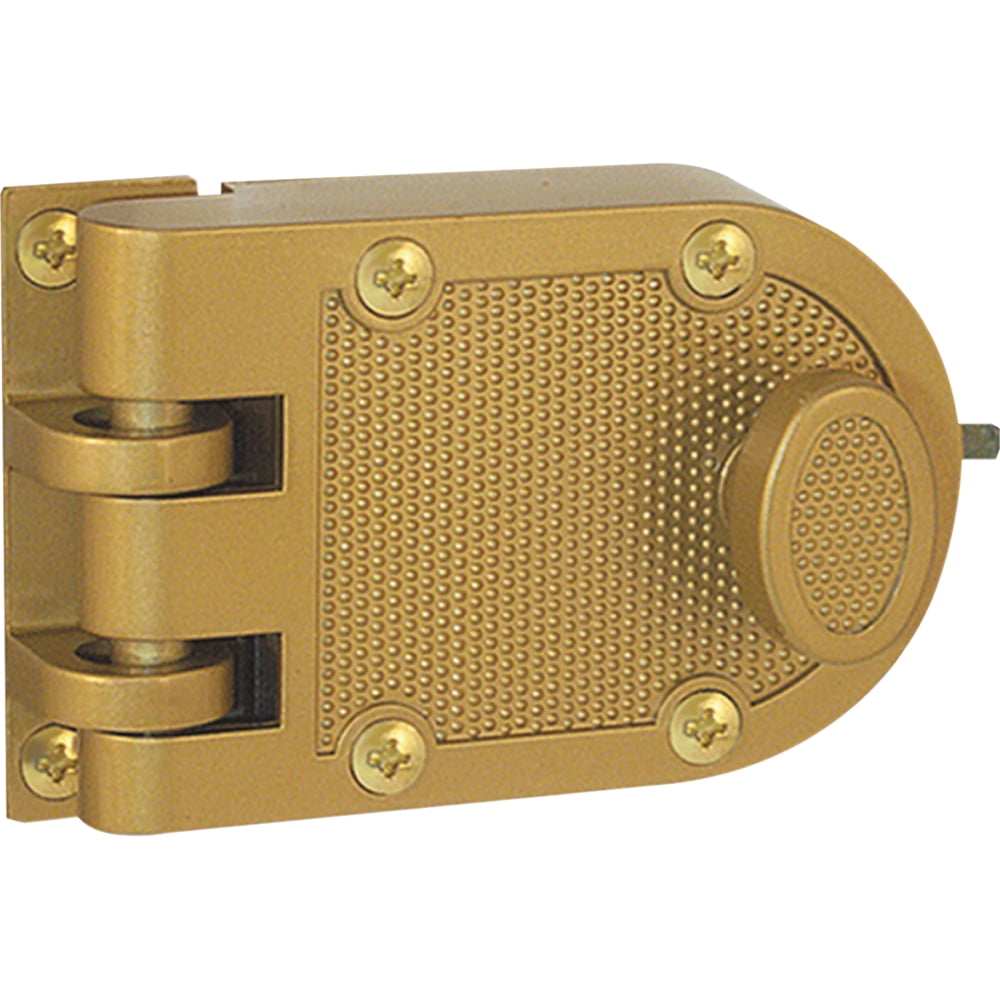 Jimmy-Resistant Deadlock, Diecast, Brass Color, Angle Strike, Single