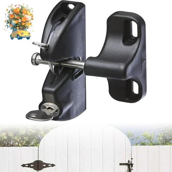 Key Lockable Double Sided Gate Latch, Double-Sided Automatic Locking Gate Latch, Key Lockable Fence Lock for Child & Pet Secure, Secure Gate Hardware for Outdoor Garden, Yard, and Pool
