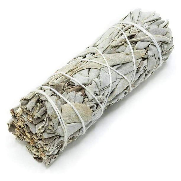 Incienso de hierba de salvia blanca natural para interiores, hoja pura, ahumado, purificador del hogar