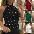 thumbnail image 2 of Las mujeres de la moda sin mangas camisa lunares impresión chaleco Top verano Casual Tank Top Slim Fit blusa Sexy chalecopangjing, 2 of 4