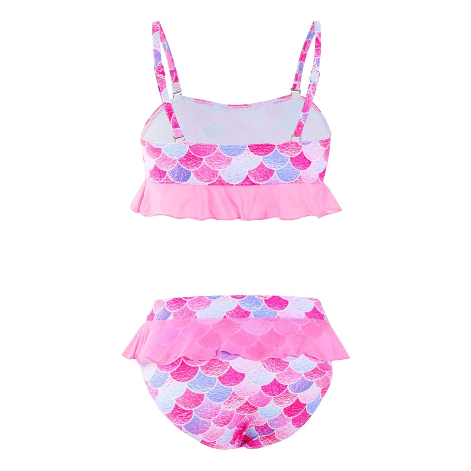 Maillot De Bain Fille été - Bikini Triangle + Short - Taille 8-14 Ans - Matière Douce, Réglable