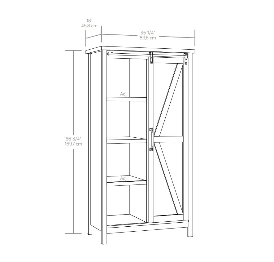 Better Homes & Gardens Modern Farmhouse Bookcase Storage Cabinet, Rustic White Finish