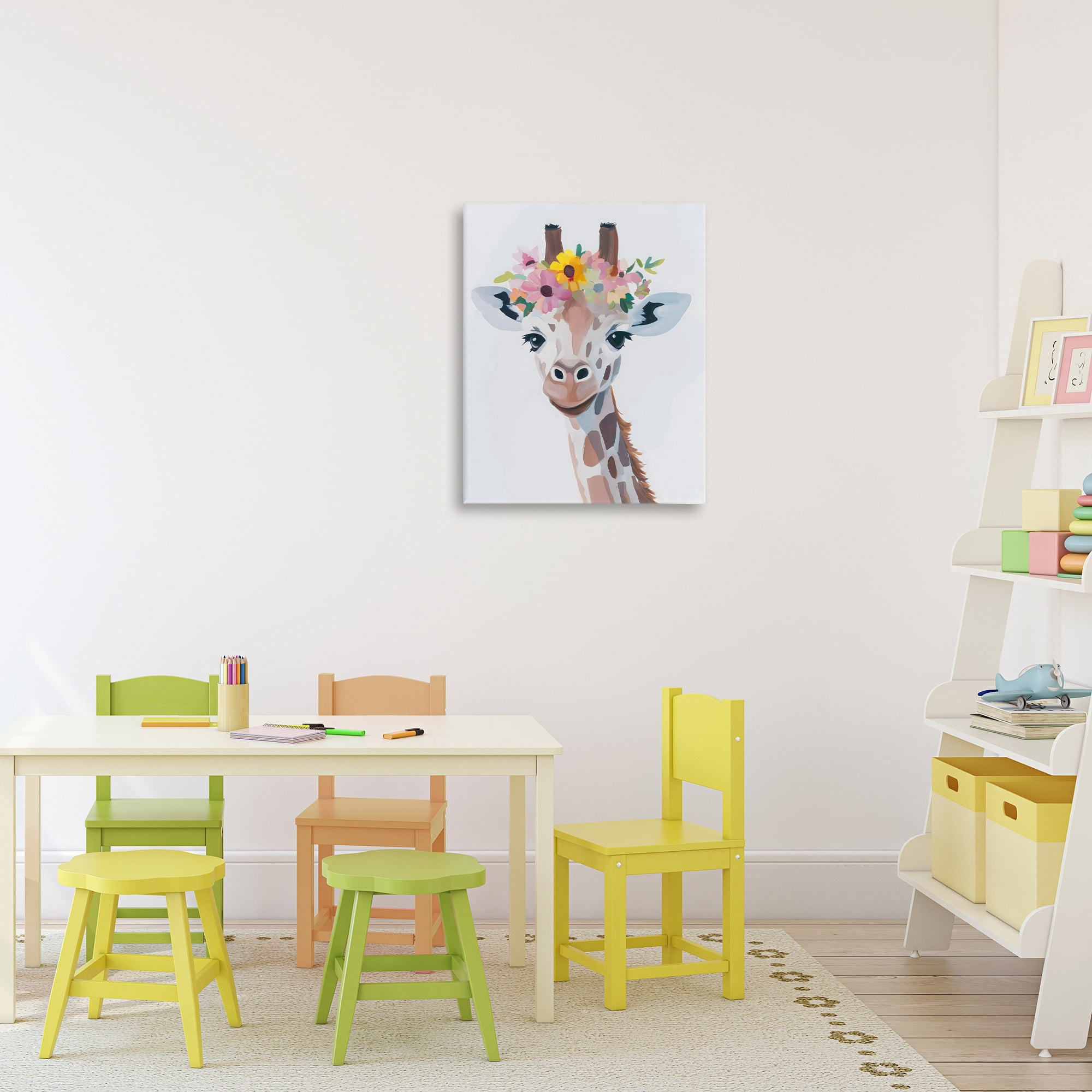 Stupell Industries Flower Crown Giraffe Canvas Wall Art, design by The Prints Vibe