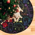 thumbnail image 4 of Cat Kitten Colorful Christmas Tree Mats Waterproof Tree Skirt, Halloween Theme Xmas Tree Stand Tray Mat Floor Protector Pad for Holiday Party Decoration, 28.3", 4 of 6