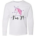 thumbnail image 3 of Inktastic 7th Birthday Cute Unicorn Long Sleeve Youth T-Shirt, 3 of 5