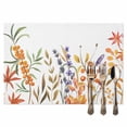 thumbnail image 2 of Fall Purple Flower Placemats Set of 1 Orange Yellow Leaf Pastoral Plant Heat Insulated Linen Place Mats, Washable Stain-Proof Table Mats for Dining Tables Holiday Decor 13x19inch, 2 of 9