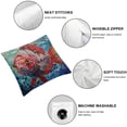 thumbnail image 6 of nygtbtfer Fish Pillow Cover Ocean Tropical Throw Pillow Case Square Linen Home Decor for Sofa Decorative Pillowcase White, 6 of 7