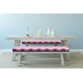 thumbnail image 2 of Abstract Bench Pad, Geometric Diagonal in Pastel Color Girls Style Checked Design, HR Foam Cushion with Decorative Fabric Cover, 45" x 15" x 2", Fuchsia Pale Pink White, by Ambesonne, 2 of 3