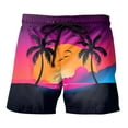 thumbnail image 4 of JULMCOMO Hawaiian Beach Shorts for Men Drawstring Elastic Waist Lounge Shorts Summer Tropical Print Casual Surfing Shorts with Pockets Vermilion M, 4 of 4