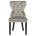 thumbnail image 3 of WestinTrends Wordford Velvet Dining Chairs Set of 4, Modern Wingback Upholstered Button Tufted Kitchen Dining Room Chairs with Solid Wood Legs and Pull Ring, Gray, 3 of 11