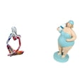 thumbnail image 1 of Figura decorativa de resina de una mujer en la playa (estampada abstracta). Escultura coleccionable para dormitorio, sala de estar, oficina, tienda, e, 1 of 8