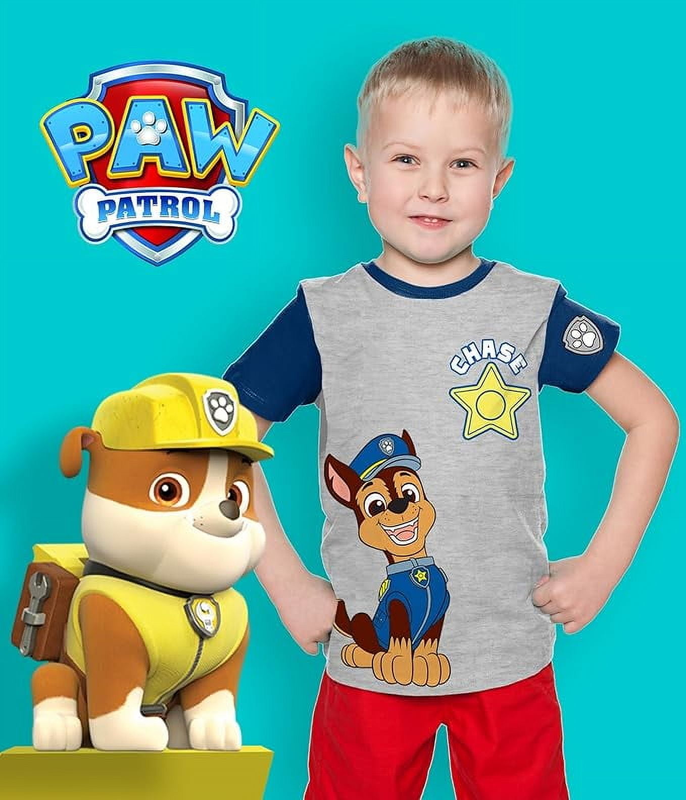 Paw Patrol Kinder T-Shirt 3er-Pack – Chase, Marshall, Rubble, 100% Baumwolle, Offizielles Lizenzprodukt