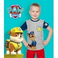 thumbnail image 3 of Paw Patrol Boys' 3-Pack Graphic T-Shirts - Featuring Rubble, Chase & Marshall - Toddler Birthday Outfit (3T) - Grey Heather, White Heather, Blue Short Sleeves, 3 of 7