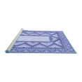 thumbnail image 2 of Ahgly Company Machine Washable Indoor Rectangle Abstract Blue Modern Area Rugs, 2' x 4', 2 of 4