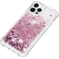 thumbnail image 6 of Compatible with iPhone 12 Pro Max Case Glitter Luxury Cute Love Liquid Quicksand Clear Soft TPU Girls Women Stylish Bumper Shockproof Protective Case for iPhone 12 Pro Max Rose Gold YB, 6 of 12