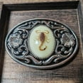 thumbnail image 3 of Naxoaeo Vintage American Belt Buckle Men Western Cowboy Luminous Scorpion Tiger eye Black agate Belt Buckles, 3 of 8