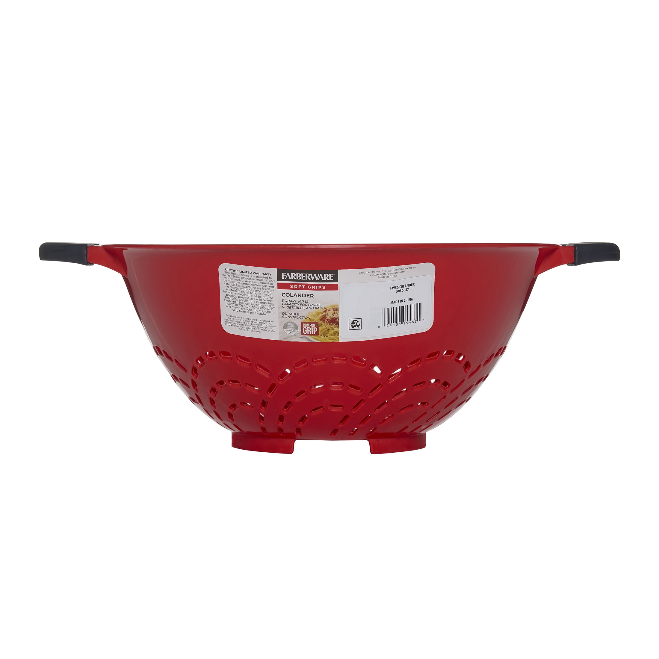 Farberware Fresh Small Colander Set, Plastic, Assorted Sizes - Red / O