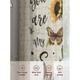 thumbnail image 6 of You Are My Sunshine Sheer Curtains 45 inches Long 2 Panels Set Sunflowers Flower Bee Farm Tiers Sheers Rod Pocket Small Window Short Curtains for Kitchen Cafe, Each 52" W x 45" L, 6 of 7