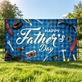 thumbnail image 2 of Voguly Happy Father's Day Banner Blue Plaid Party Decoration 5×3Ft, 2 of 5