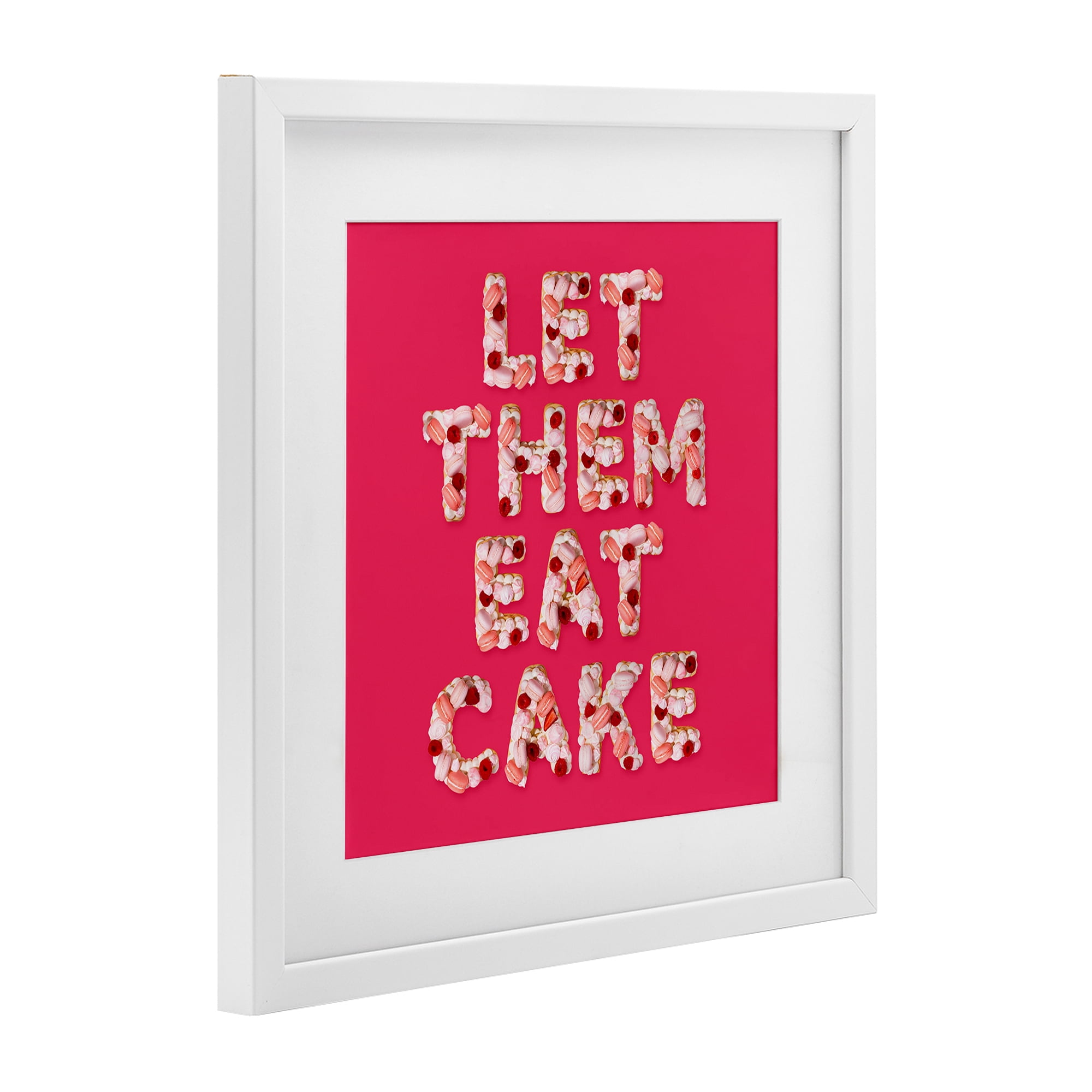 Let Them Eat Cake White Framed Print Under Glass, design by LISH Creative