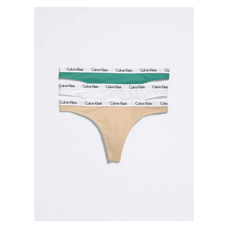 Calvin Klein Women s Carousel Logo Cotton Thong Panty 3 -Pack  Multicolor  S