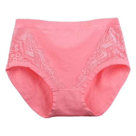 Blphud plus Size Underwear Panties Womens plus Size Underwear Cotton Panties Lace Soft Hipster Panty Ladies Stretch Sexy Briefs Womens Granny Panties Watermelon Red XXXL