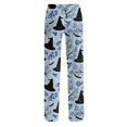 thumbnail image 6 of JULMCOMO Halloween Pajamas Pants for Women Ghost Pumpkin Cat Print Drawstring Elastic Waisted Casual Pj Pants Cute Print Comfy Loose Pajama Bottoms Blue S, 6 of 6
