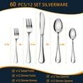 thumbnail image 2 of Silverware Set, 40 Piece Stainless Steel Cutlery Sets for 8, Heavy Duty Flatware, Mirror Polished Forks Spoons and Knives Set, Reusable Utensils for Home Kitchen, Dishwasher Safe, 2 of 9