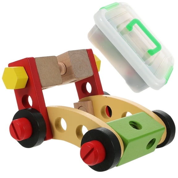 Narrster 1 Set Educational DIY Assemble Wooden Toy Car Kid Assemble Wooden Car Craft for Fun