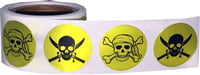 20 x skull & crossbones stickers Cards Halloween Scrapbook pirates Craft 