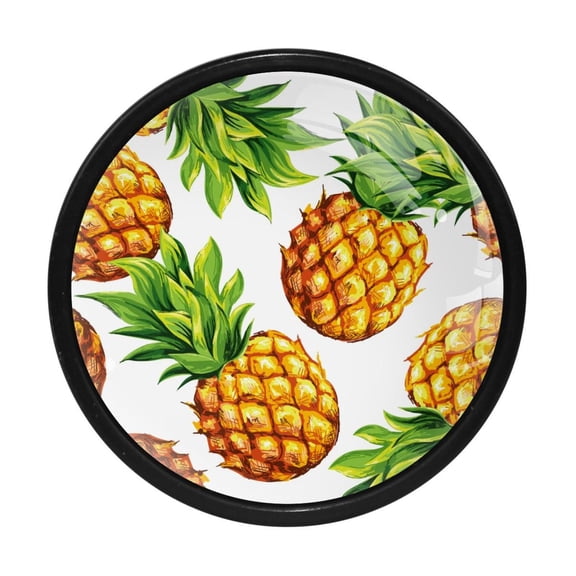 4 Pcs Pineapple Knobs for Kitchen Cabinet Cupboard Dresser Bookcase Drawer Pulls Handles Round Home Decor