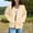 Beige, variant on Women's Customizable Full-Zip Hoodie Jacket, Oversized Casual Hooded Sweatshirt with Drawstring & Pockets, 15 Colors, Sizes S-3XL