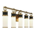 thumbnail image 4 of Abel 5-Light LED Bathroom Vanity Light in Matte Black with Warm Brass Accents, 4 of 5