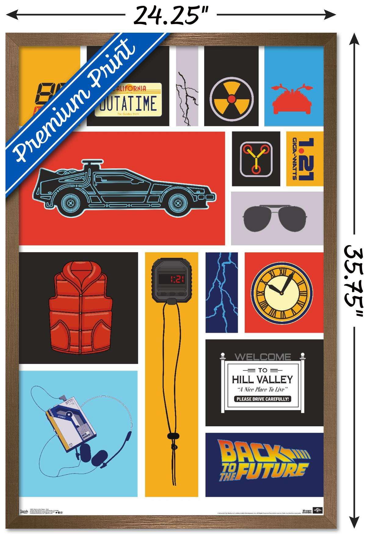 Back to the Future - Grid Wall Poster, 22.375" x 34", Framed