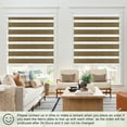 thumbnail image 5 of MiLin Cordless Blackout Zebra Blinds, Light Control Shading Privacy Dual Layer Roller Window Shades and Blinds, Day and Night Blinds Fast Delivery Custom (Blackout Brown, 30" W X 72" H), 5 of 6